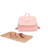 Pink waterproof padded nylon diaper bag with handles