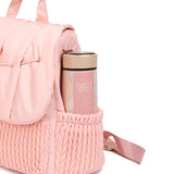 Pink waterproof padded nylon diaper bag with handles