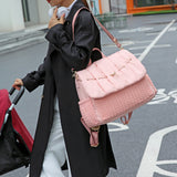 Pink waterproof padded nylon diaper bag with handles