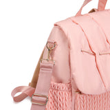 Pink waterproof padded nylon diaper bag with handles