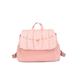Pink waterproof padded nylon diaper bag with handles