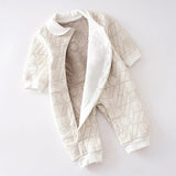 Cotton romper, long sleeves, rider embroidery, comfort. 0-24 months