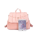 Pink waterproof padded nylon diaper bag with handles