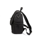 Sac à Langer Noir Matelassé Motif Tressé en Nylon avec Anses