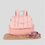 Pink waterproof padded nylon diaper bag with handles