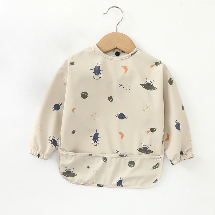 Bavoir Imperméable Ajustable à Manches Longues avec Poche