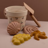 Beach toys, Gray silicone bucket and shovel set