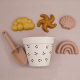 Beach toys, Gray silicone bucket and shovel set