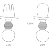 Ergonomic silicone baby learning cutlery
