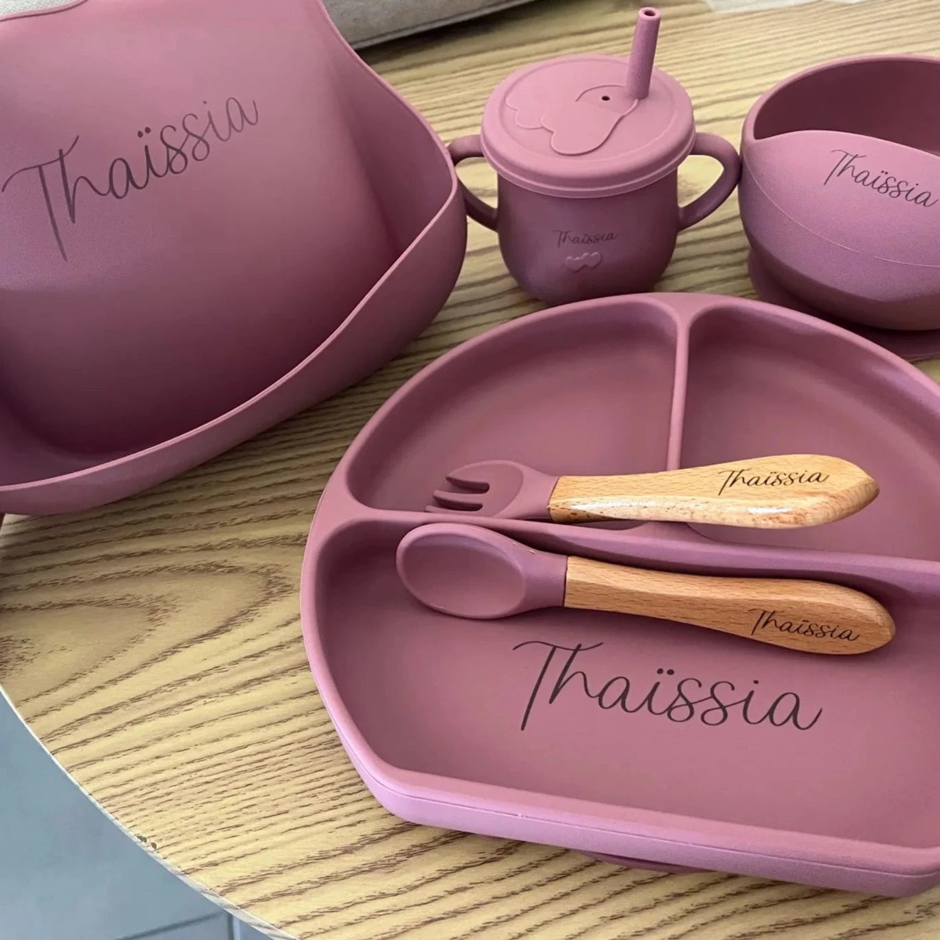 Set repas unique personnalisable en silicone