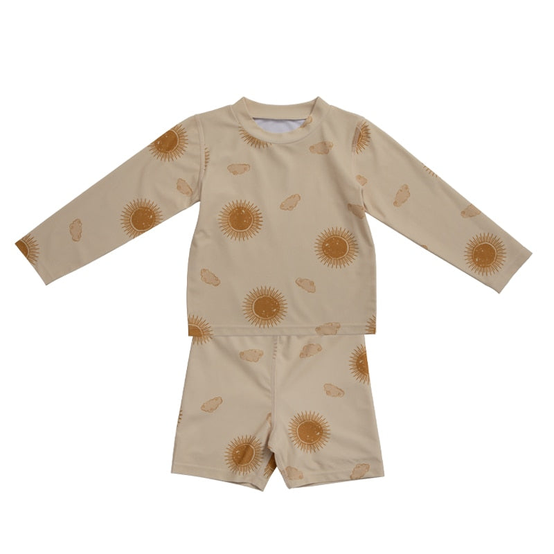 Maillot de bain Ensemble Top à manches longues et short anti-UV pour bébé