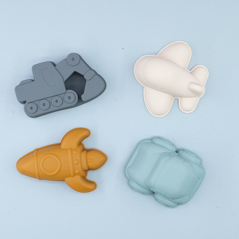 Jouets de plage, Ensemble seau et pelle gris en silicone