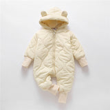 Teddy Bear Hooded Winter Romper for Baby