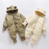 Teddy Bear Hooded Winter Romper for Baby