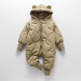 Teddy Bear Hooded Winter Romper for Baby