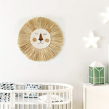 Animal wall decoration woven in straw