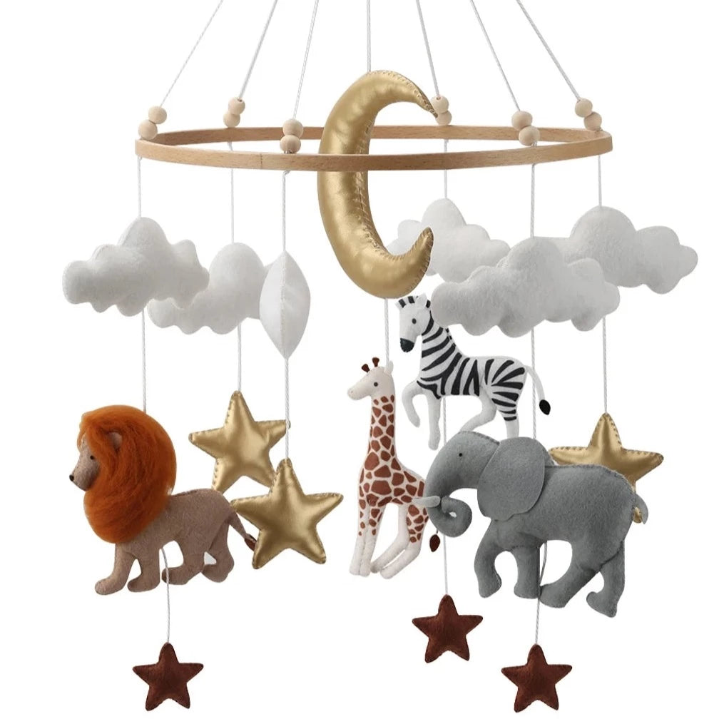 Felt mobile “Safari Animals” for baby