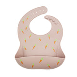 Le Bavoir en silicone souple (imprimé carotte)