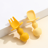 Ergonomic silicone baby learning cutlery 