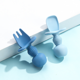 Ergonomic silicone baby learning cutlery 