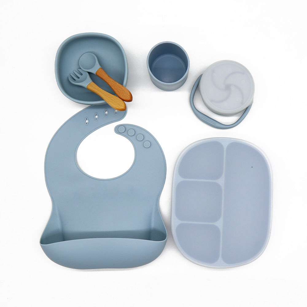 Le set repas pour bébé en silicone | 7 pièces  | Lily