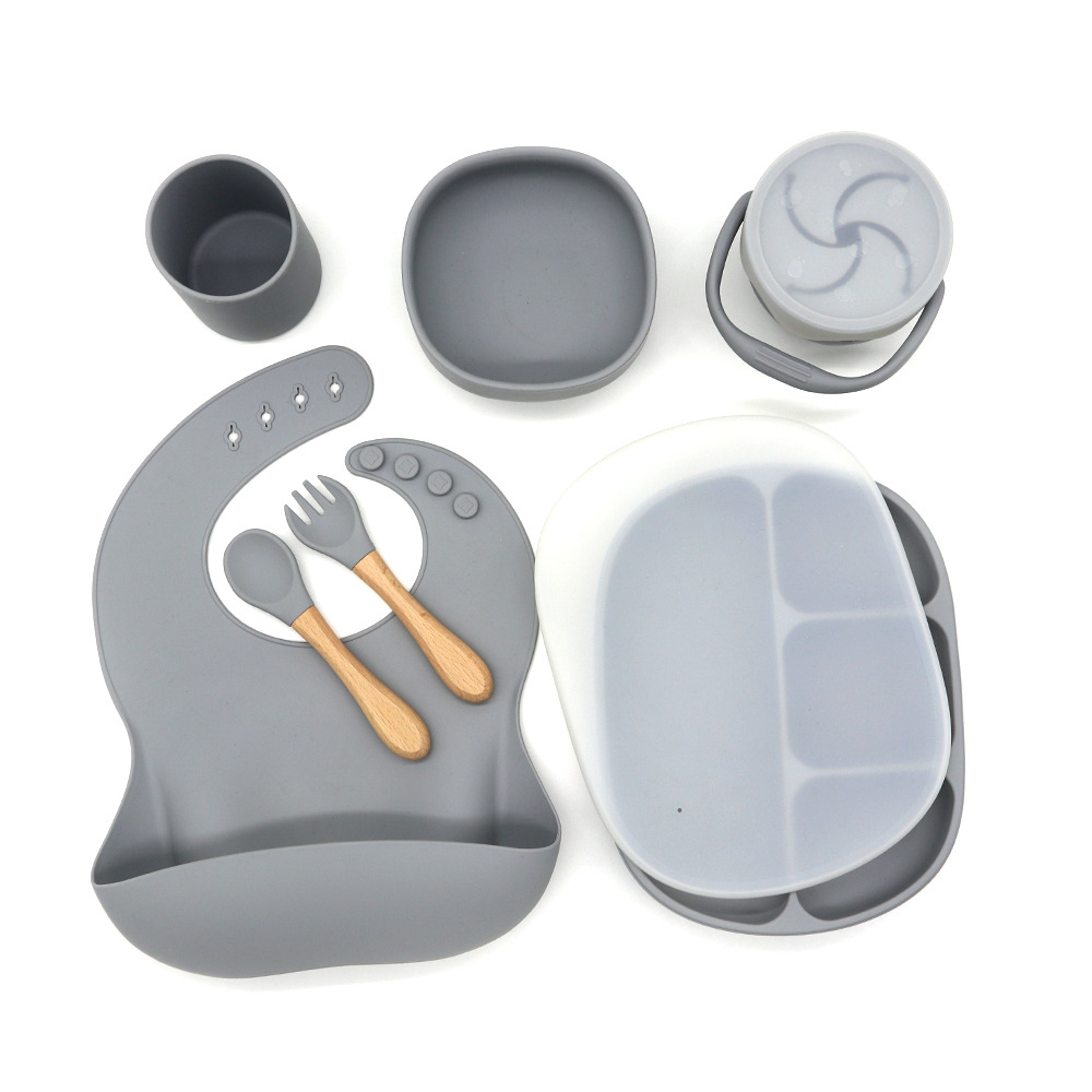 Le set repas pour bébé en silicone | 7 pièces  | Lily