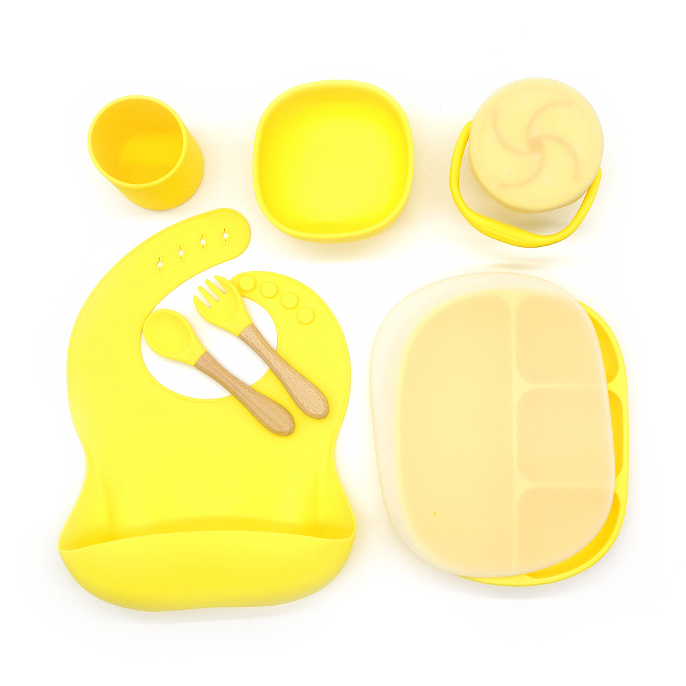 Le set repas pour bébé en silicone | 7 pièces  | Lily