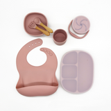 Le set repas pour bébé en silicone | 7 pièces  | Lily