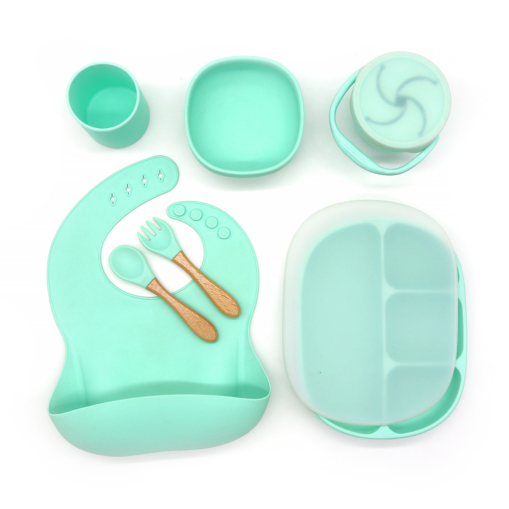 Le set repas pour bébé en silicone | 7 pièces  | Lily